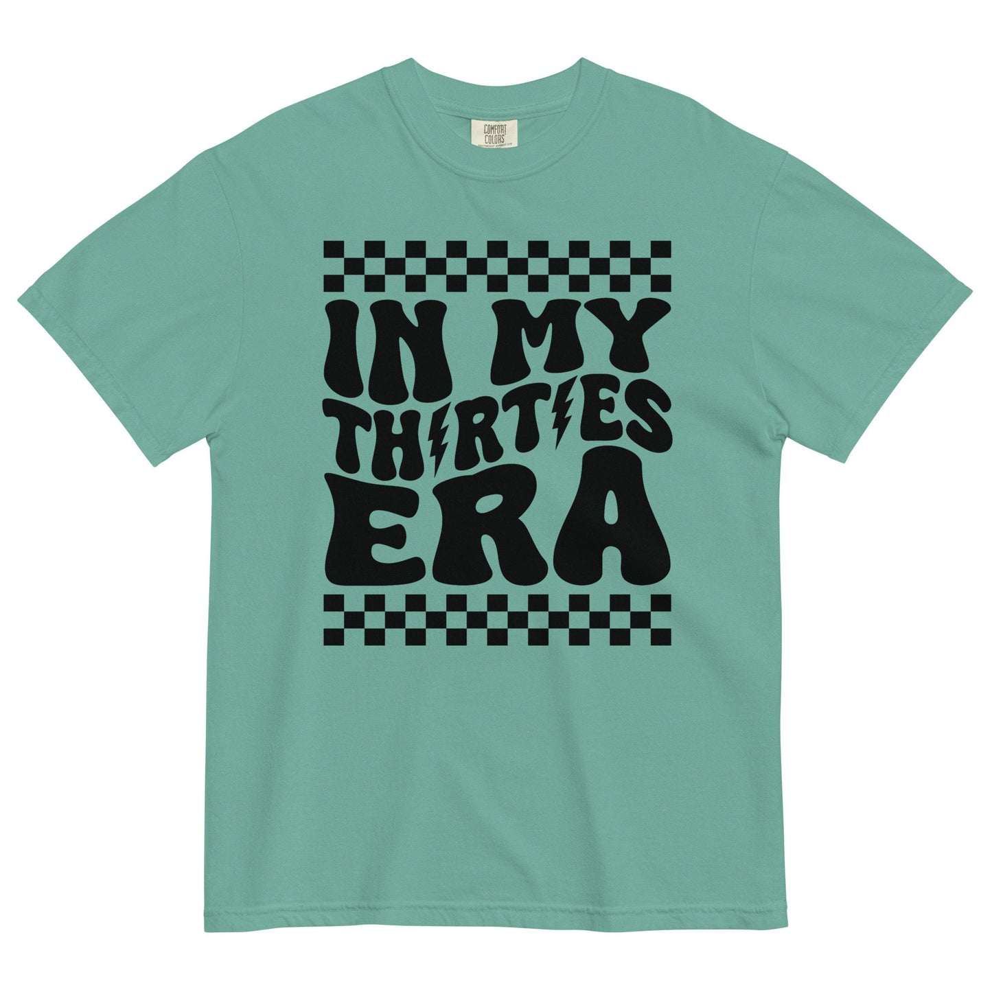 In My Thirties Era Comfort Colors 30th Birthday 1993 1994 Gifts for Her Girl Retro Checkerboard Lightning Bolt Trendy Tee Funny Tshirt