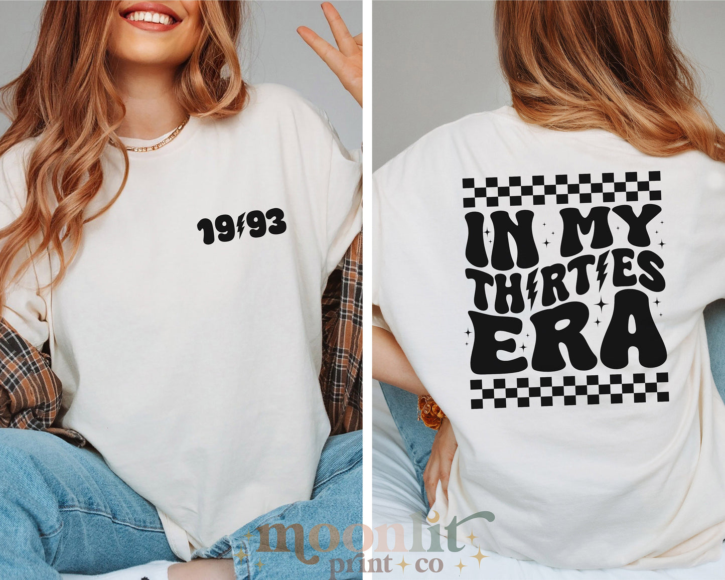 In My Thirties Era Comfort Colors 30th Birthday Pocket Print 1993 Girl Retro Checkerboard Lightning Bolt Trendy Tee Funny Tshirt