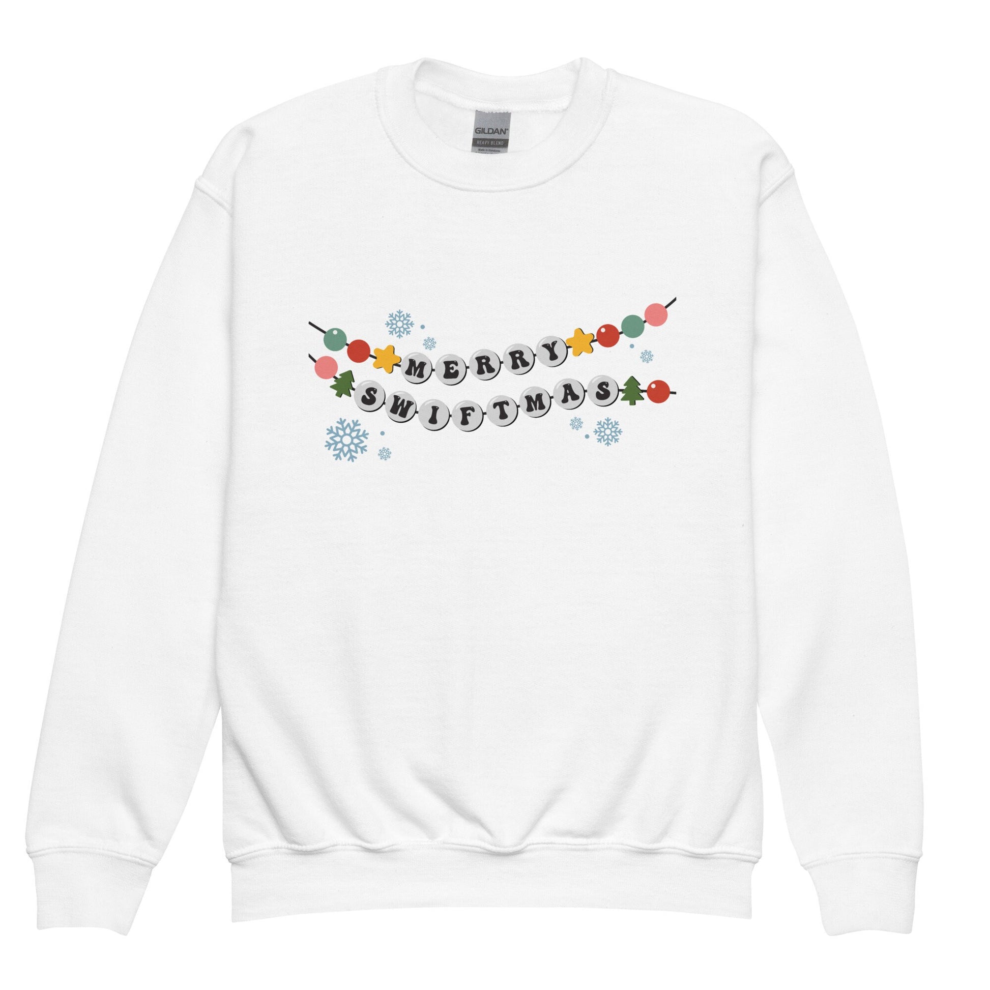 Merry Swiftmas Friendship Bracelet Tswift Youth Gildan Crewneck Ugly Christmas Sweater Gift For Swiftie Funny Tee Merry Christmas