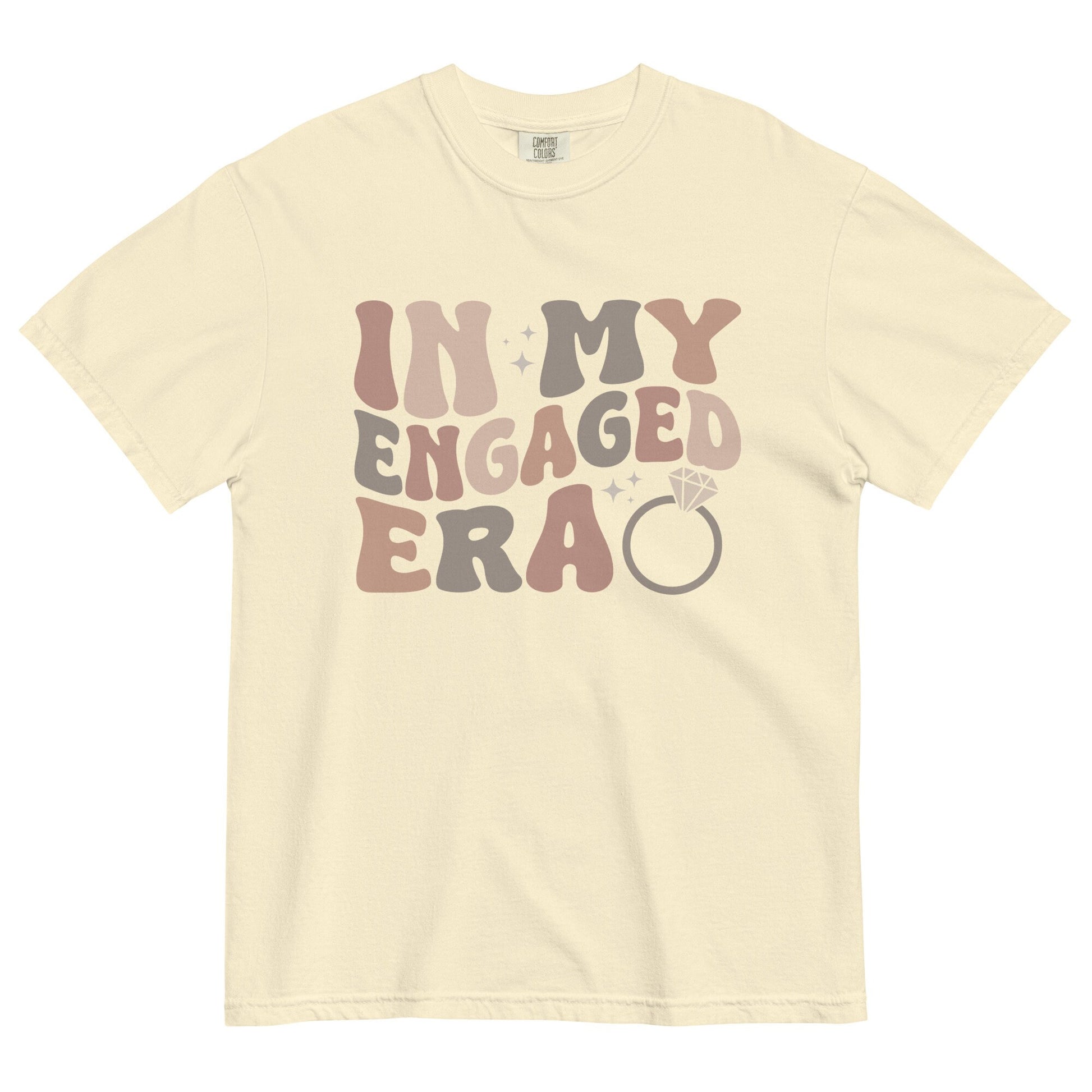 In My Engaged Era Boho Retro Nude Comfort Colors Custom Bride Shirt Engagement Gift Wedding Bridal Shower Bachelorette Future Mrs