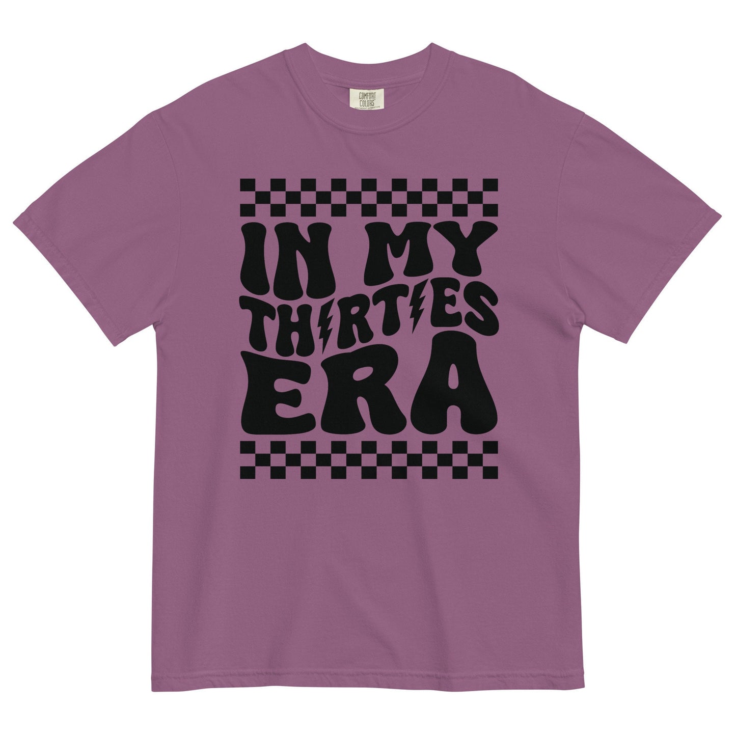 In My Thirties Era Comfort Colors 30th Birthday 1993 1994 Gifts for Her Girl Retro Checkerboard Lightning Bolt Trendy Tee Funny Tshirt