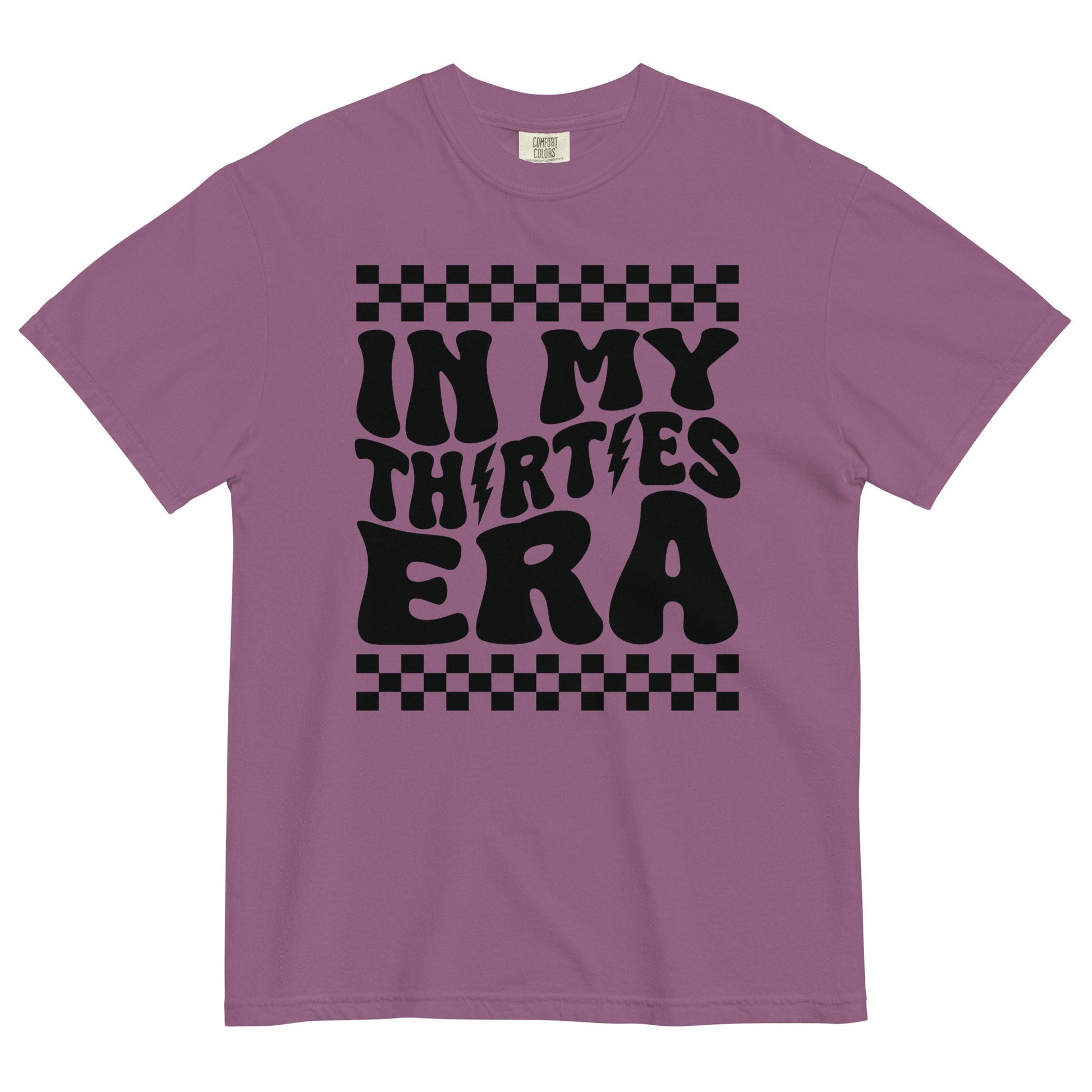 In My Thirties Era Comfort Colors 30th Birthday 1993 1994 Gifts for Her Girl Retro Checkerboard Lightning Bolt Trendy Tee Funny Tshirt
