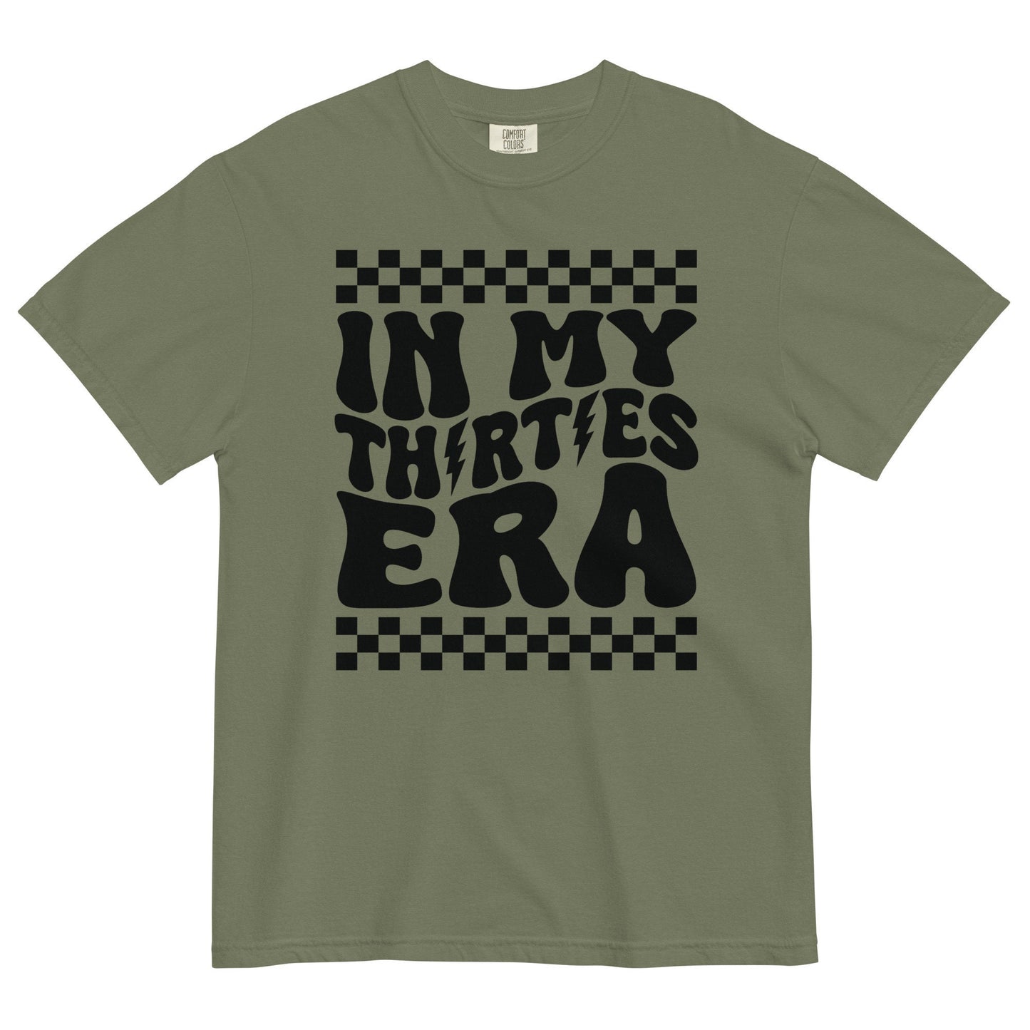 In My Thirties Era Comfort Colors 30th Birthday 1993 1994 Gifts for Her Girl Retro Checkerboard Lightning Bolt Trendy Tee Funny Tshirt