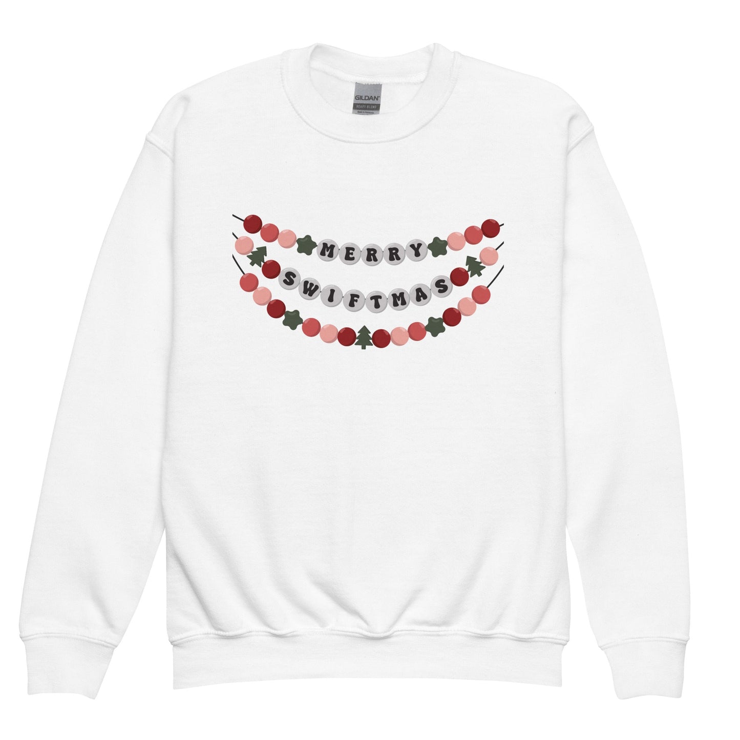 Merry Swiftmas Friendship Bracelet Tswift Youth Gildan Crewneck Ugly Christmas Sweater Gift For Swiftie Funny Tee Merry Christmas