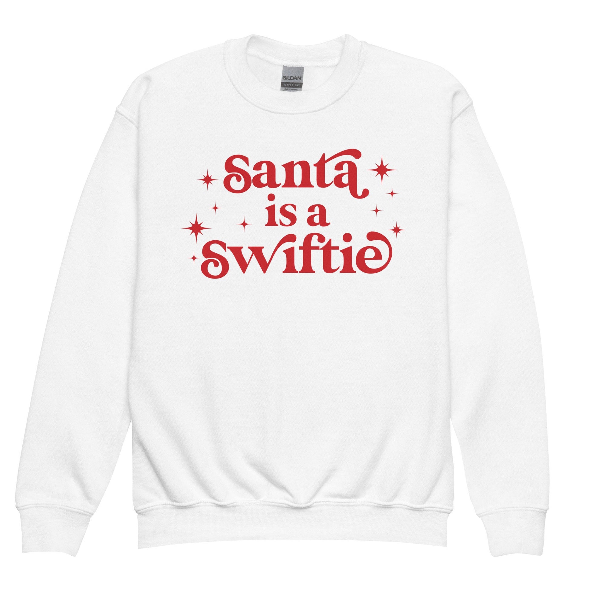 Santa Is A Swiftie Merry Swiftmas Friendship Bracelet Tswift Youth Gildan Crewneck Ugly Christmas Sweater Gift For Swiftie Funny Tee