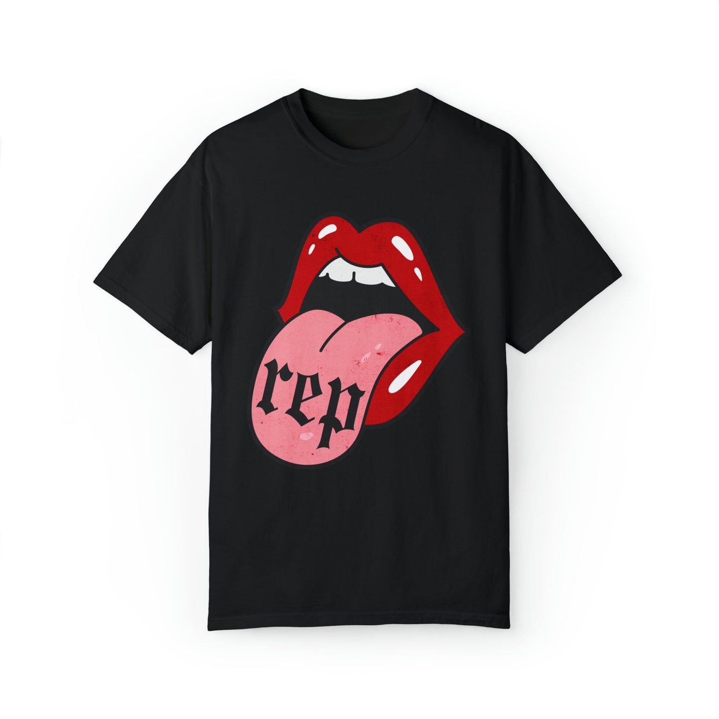 Red Lips Tongue Rep Tee Reputation Merch Reputation Tshirt Comfort Colors Oversized Trendy Tee Swiftie Swiftmas Gift Tswift Rep Era