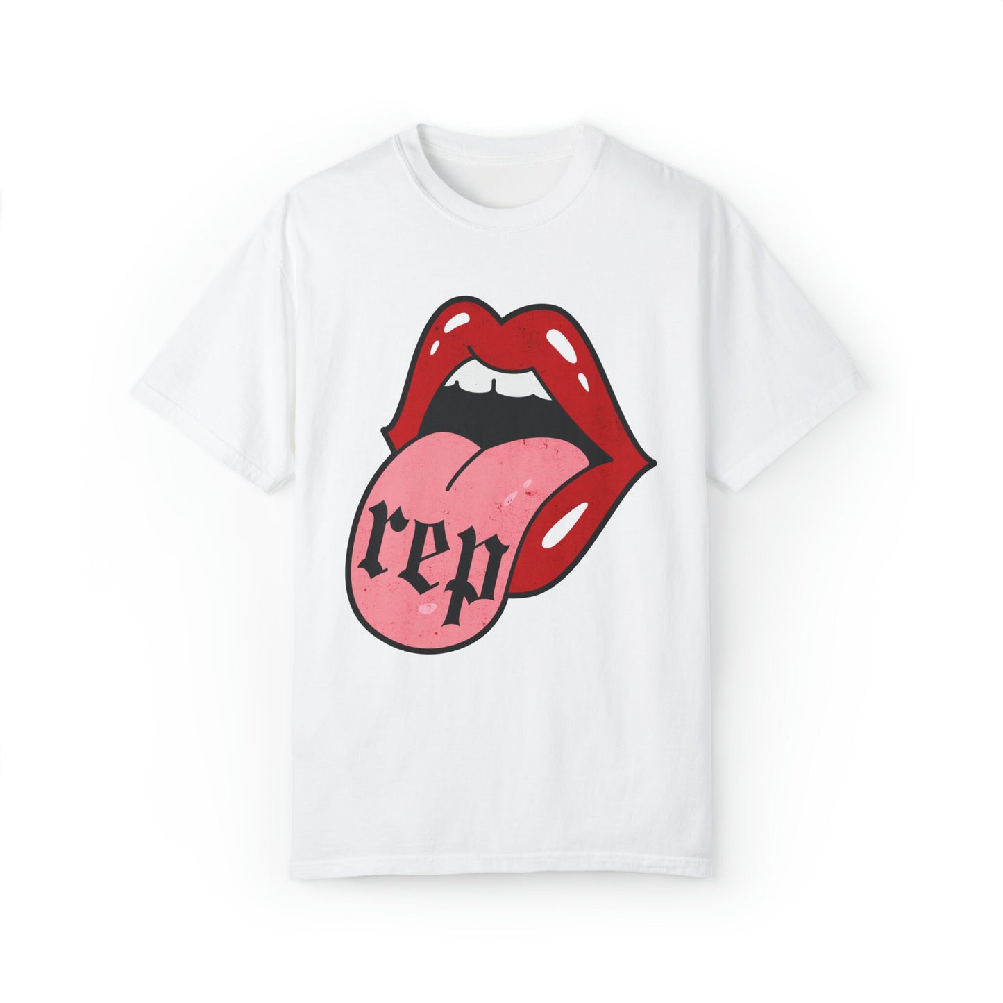 Red Lips Tongue Rep Tee Reputation Merch Reputation Tshirt Comfort Colors Oversized Trendy Tee Swiftie Swiftmas Gift Tswift Rep Era