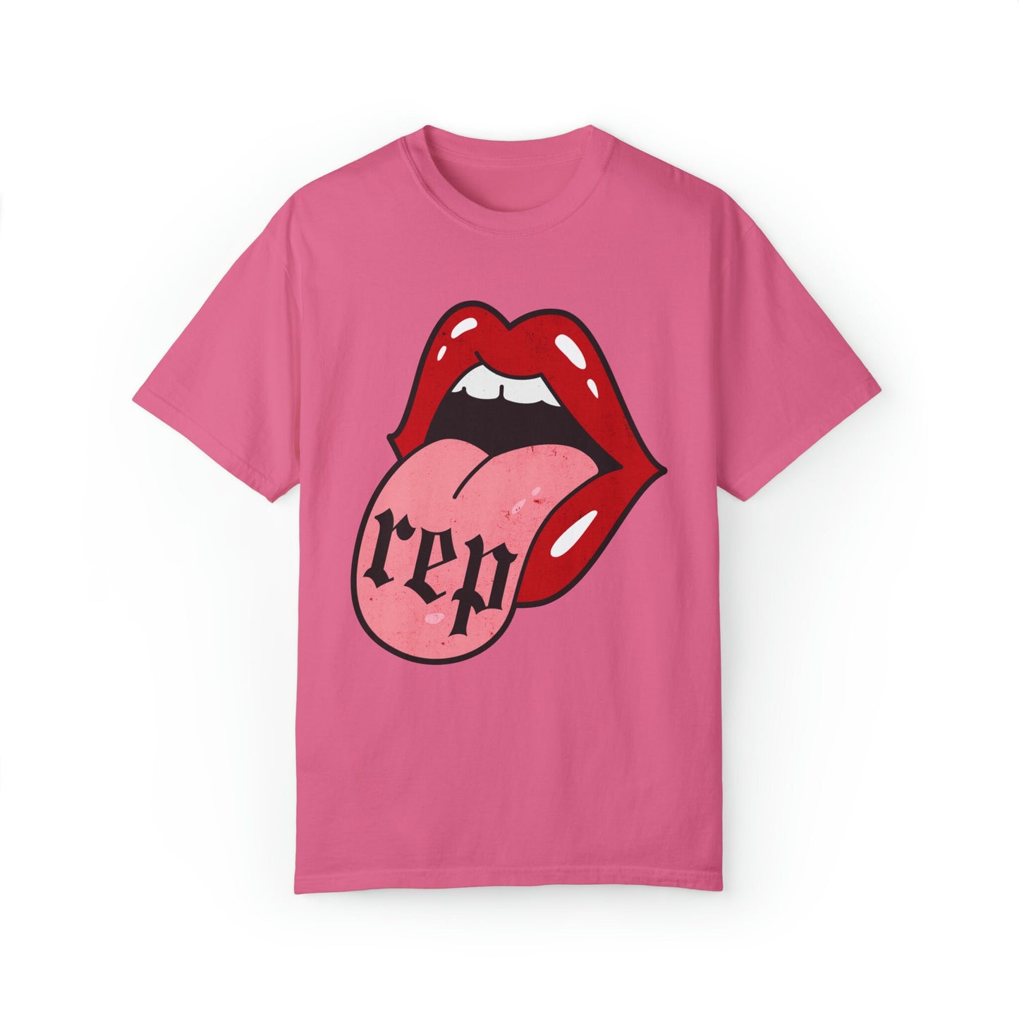 Red Lips Tongue Rep Tee Reputation Merch Reputation Tshirt Comfort Colors Oversized Trendy Tee Swiftie Swiftmas Gift Tswift Rep Era