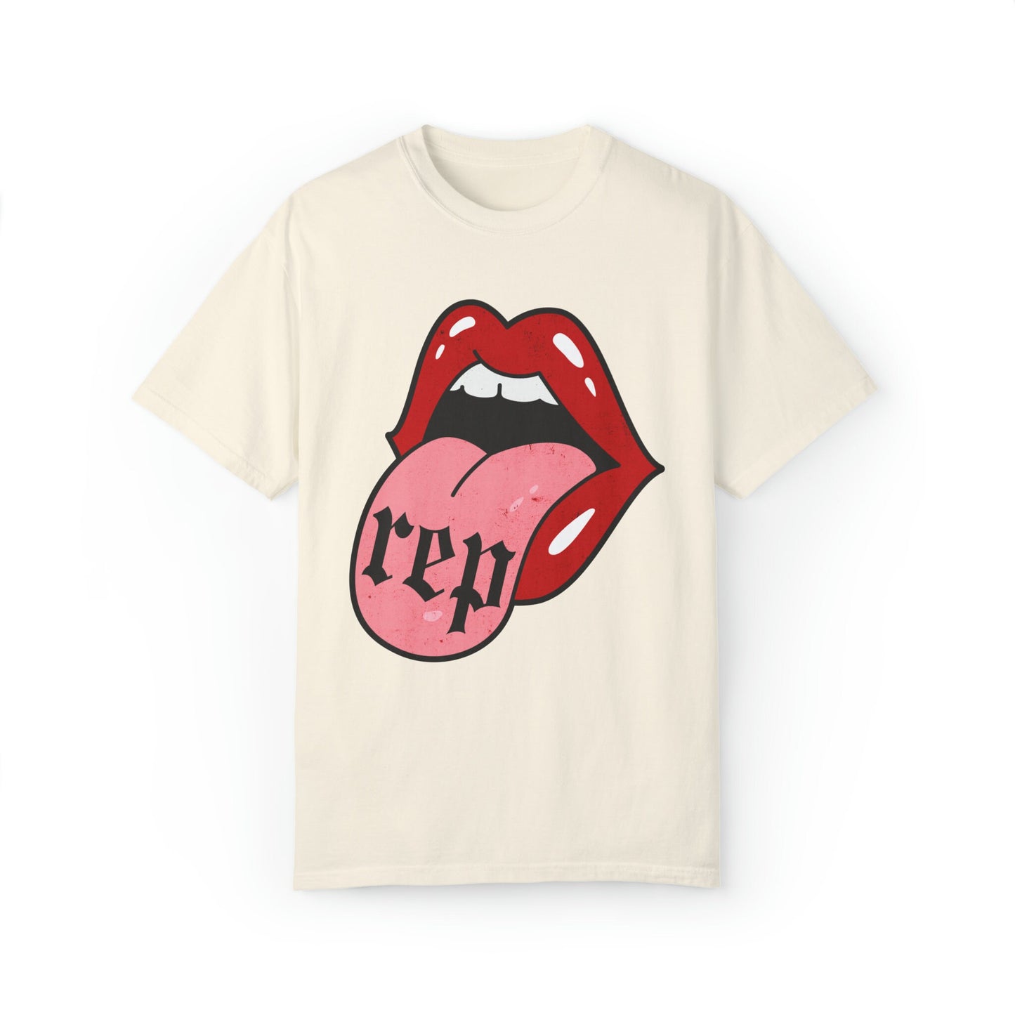 Red Lips Tongue Rep Tee Reputation Merch Reputation Tshirt Comfort Colors Oversized Trendy Tee Swiftie Swiftmas Gift Tswift Rep Era