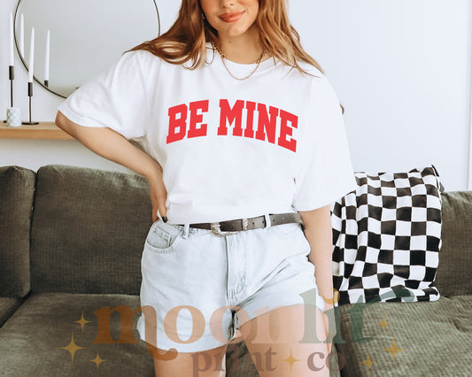 Be Mine Comfort Colors Valentine's Day Varsity Letter Trendy Shirt Retro Valentines Day Shirt Varsity Valentine Valentines Gift For Her