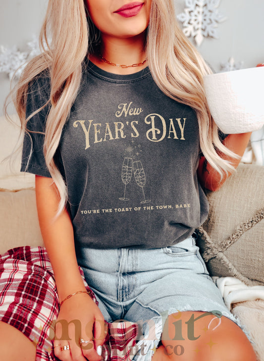 New Year's Day Comfort Colors Toast Of The Town Rep Era Reputation Album Tswift New Year 2024 Celebration Shirt Merry Swiftmas Swiftie Gift