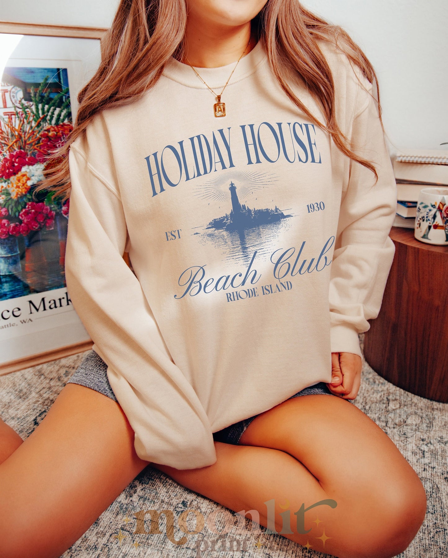 Holiday House Rhode Island Beach Club Social Tee Gildan Crewneck Swiftie Shirt The Last Great American Dynasty Folklore Album TS Inspired