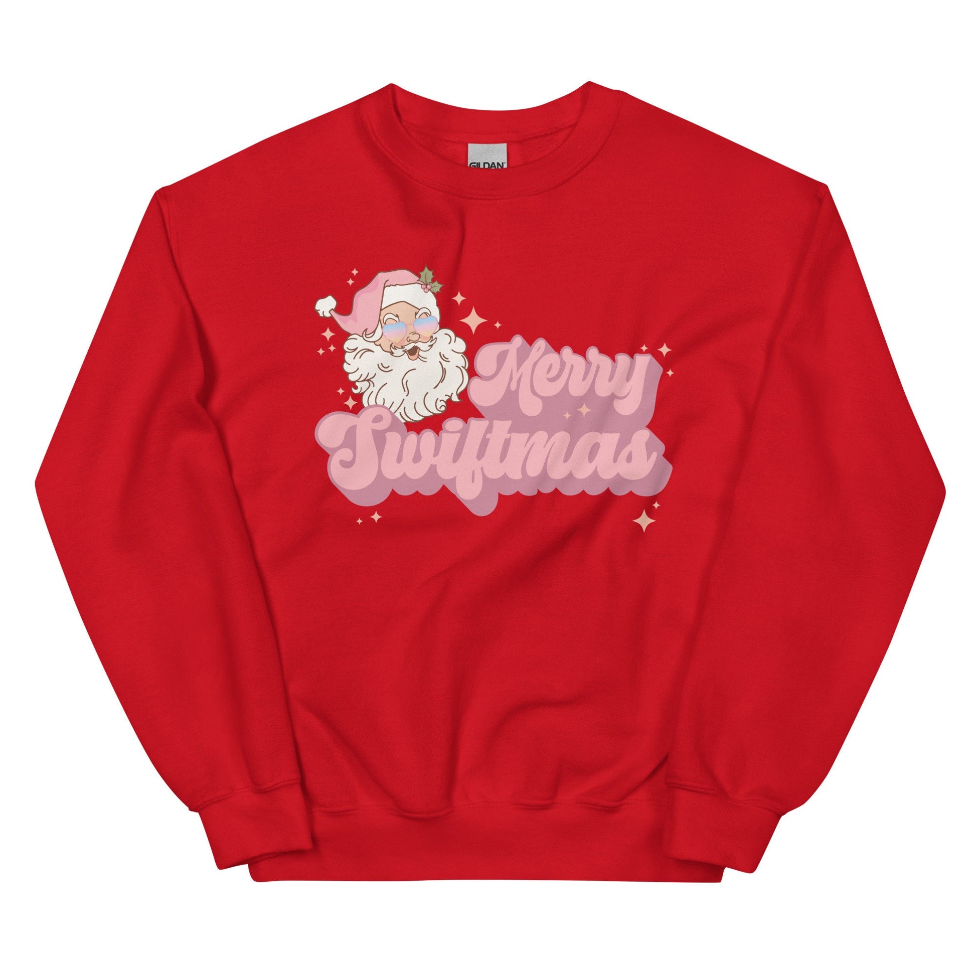 Merry Swiftmas Retro Vintage Santa Gildan Crewneck Tswift Merry Swiftmas Gift For Swiftie Gifts For Her