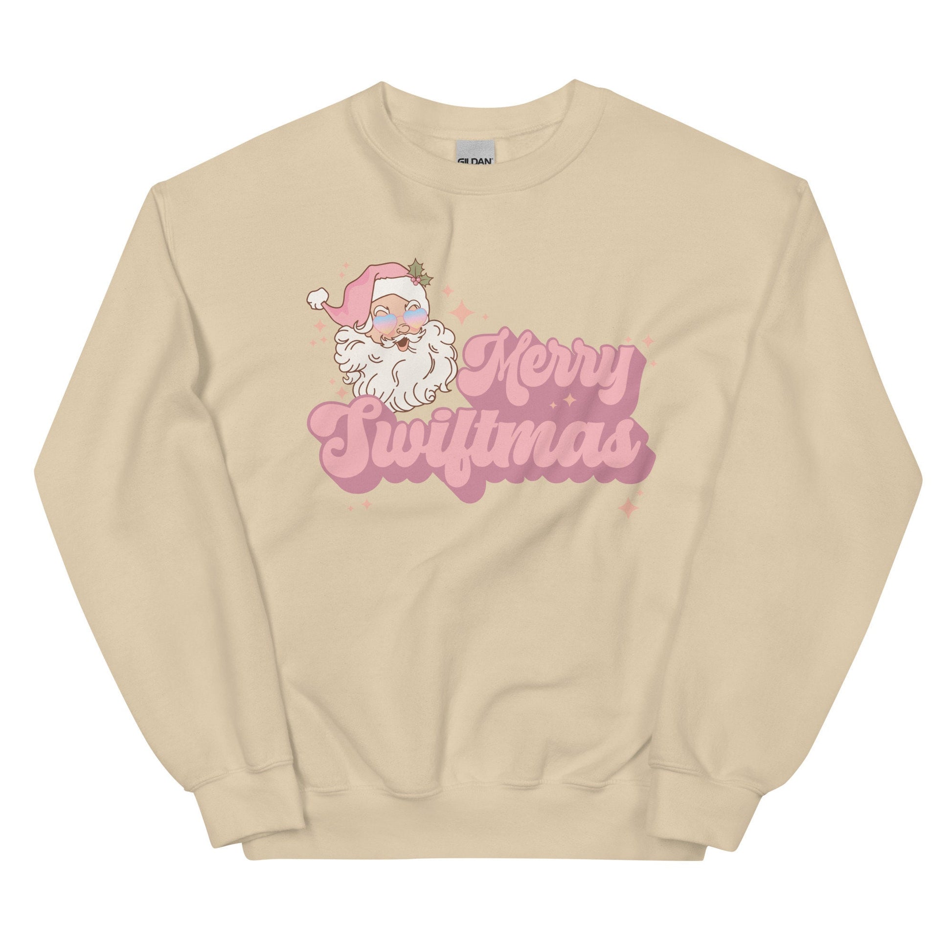 Merry Swiftmas Retro Vintage Santa Gildan Crewneck Tswift Merry Swiftmas Gift For Swiftie Gifts For Her