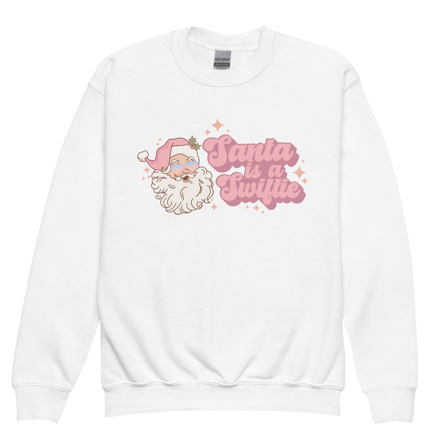 Santa Is A Swiftie Retro Vintage Santa Youth Gildan Crewneck Tswift Merry Swiftmas Gift For Swiftie Gifts For Her