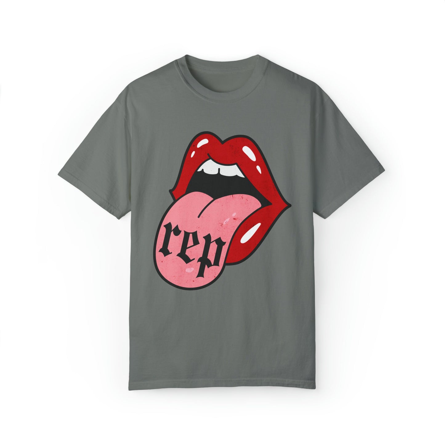 Red Lips Tongue Rep Tee Reputation Merch Reputation Tshirt Comfort Colors Oversized Trendy Tee Swiftie Swiftmas Gift Tswift Rep Era
