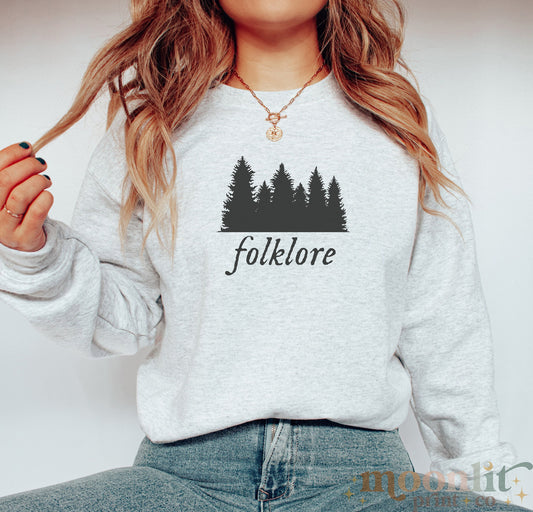 Folklore Tree Silhouette Gildan Crewneck Folklore Sweater Reputation Sweatshirt Folkwhore Tswift Swiftie Merry Swiftmas Swiftie Sweater