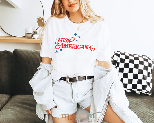 Miss Americana Bella Canvas Soft Tee Swiftie Fangirl Merch Tswift Gift For Her Fourth Of July Lover Era Gift For Swiftie Galentine's Day