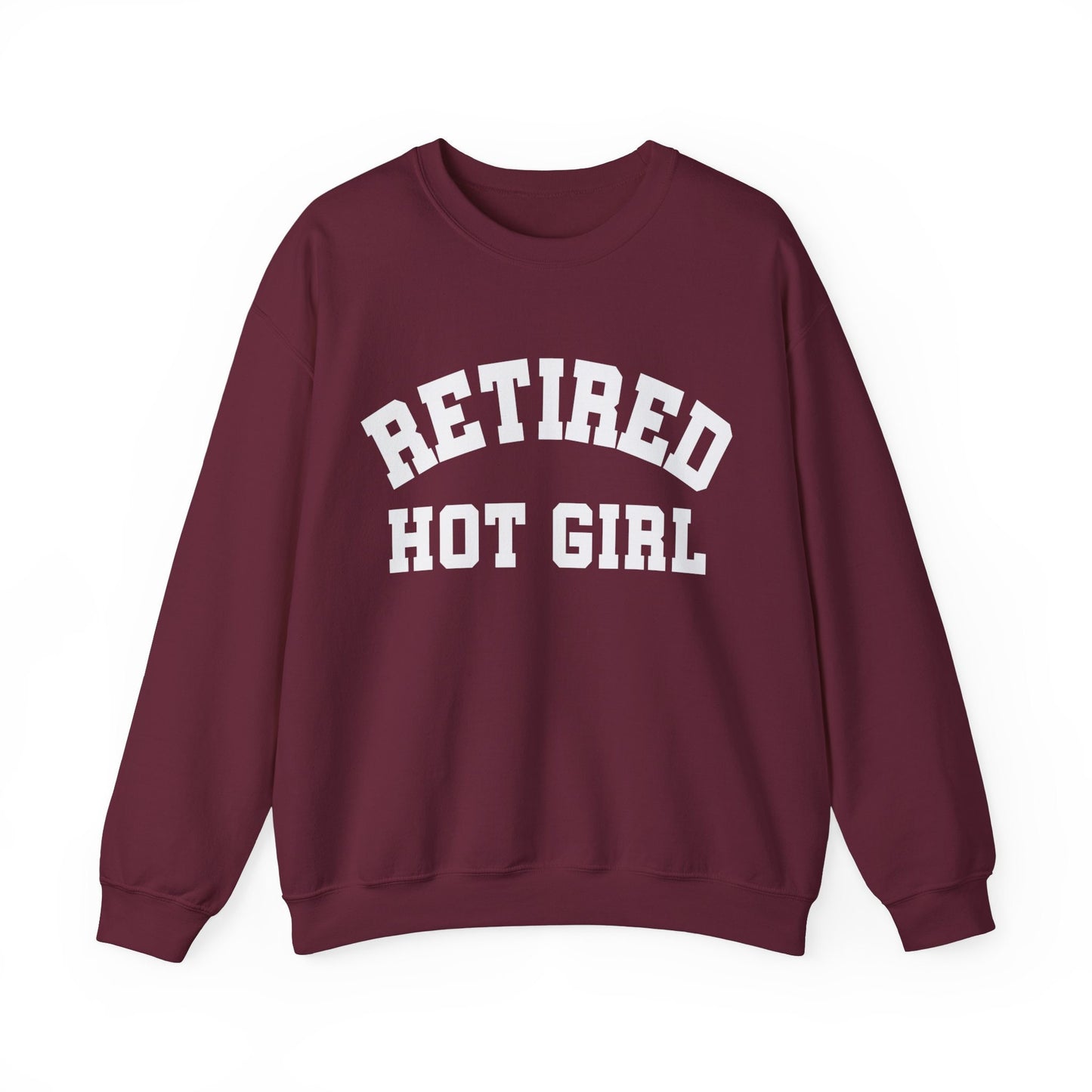 Retired Hot Girl Gift For Mom Mother's Day Sweatshirt Funny Mom Shirt Gildan Crewneck Varsity Letter Trendy Sweatshirt For Mom Comfy Shirt