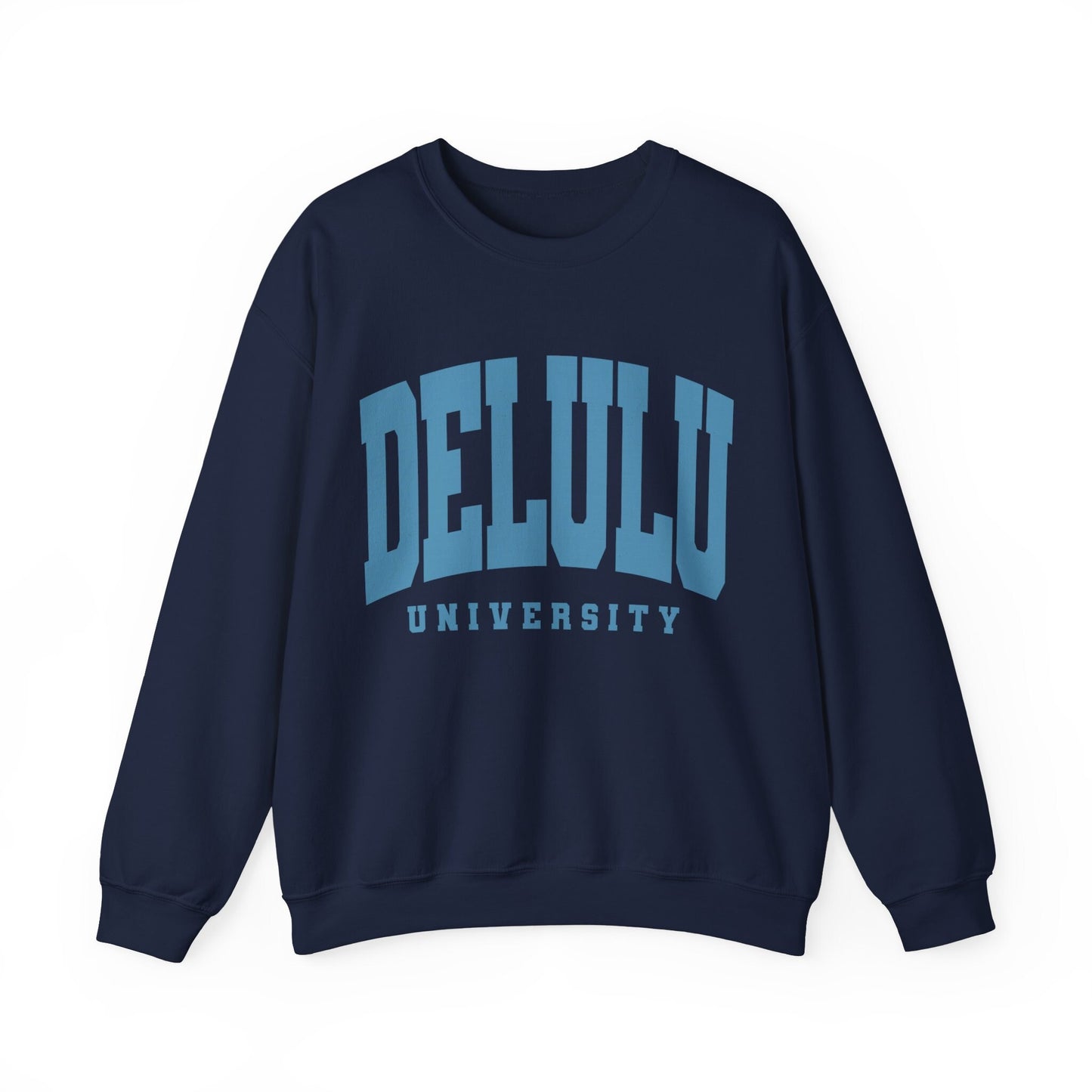 Delulu Sweatshirt Funny Sweatshirt Varsity Letter Collegiate Trendy Shirt Meme Shirt Delulu Is The Solulu Trending Meme Crewneck Gen Z Shirt