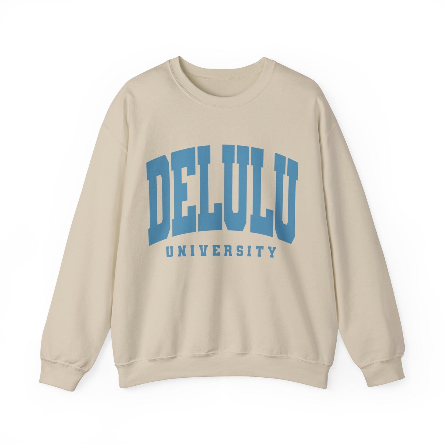 Delulu Sweatshirt Funny Sweatshirt Varsity Letter Collegiate Trendy Shirt Meme Shirt Delulu Is The Solulu Trending Meme Crewneck Gen Z Shirt