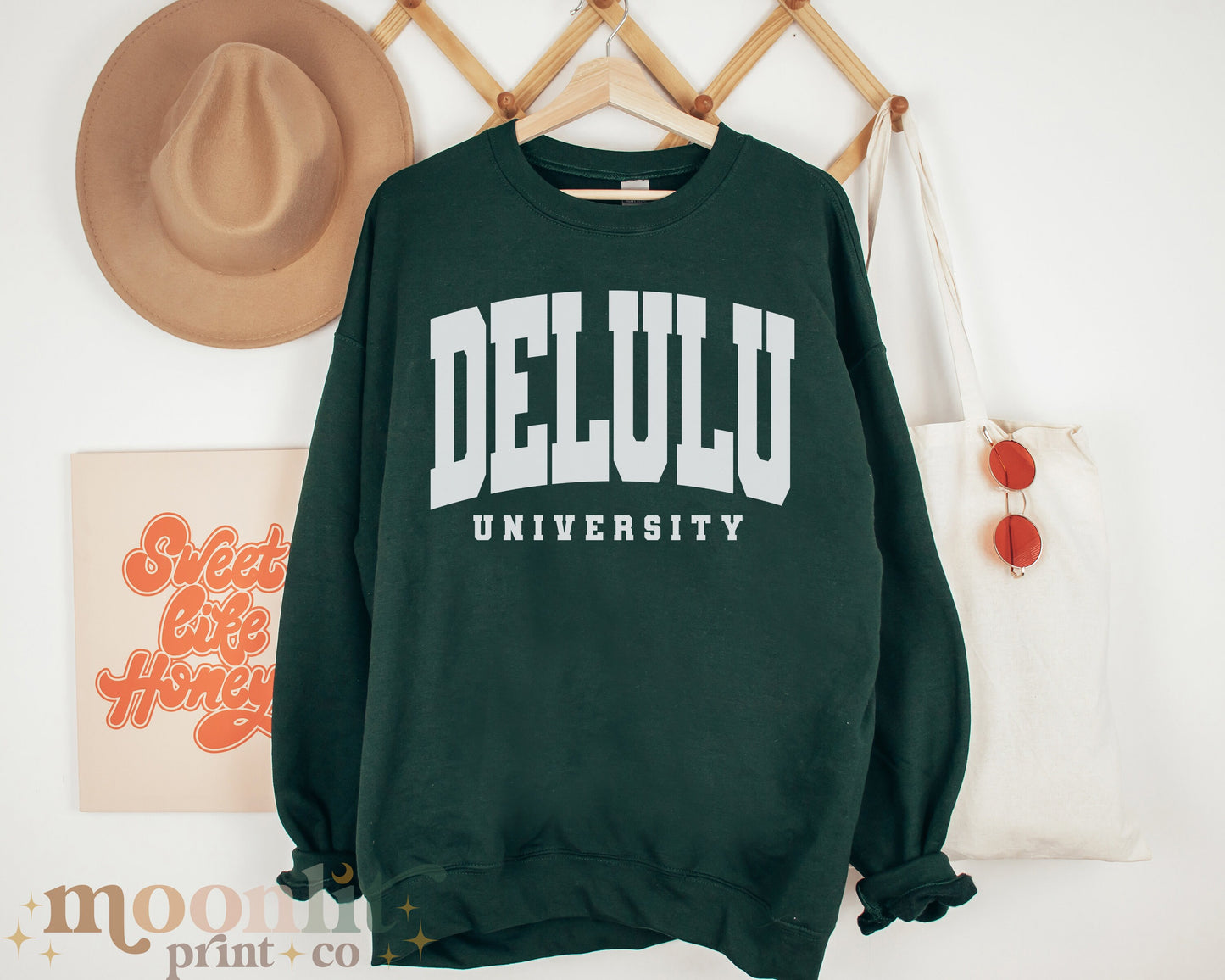 Delulu Sweatshirt Funny Sweatshirt Varsity Letter Collegiate Trendy Shirt Meme Shirt Delulu Is The Solulu Trending Meme Crewneck Gen Z