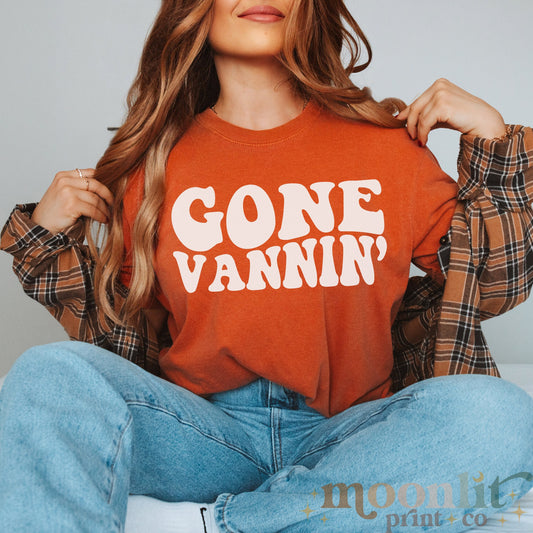 Gone Vannin' Unisex Comfort Colors Van Life Tee Vanlife Shirt Schoolie Shirt RV Shirt Travel Enthusiast Van Build Retro Van Keep On Truckin