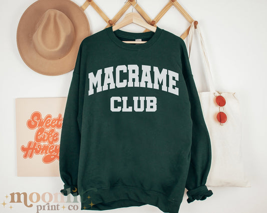 Macrame Club Macrame Artist Collegiate Sweatshirt Gildan Crewneck Macrame Gift Macrame Artist Shirt Macrame Crafters Shirt Gift For Her