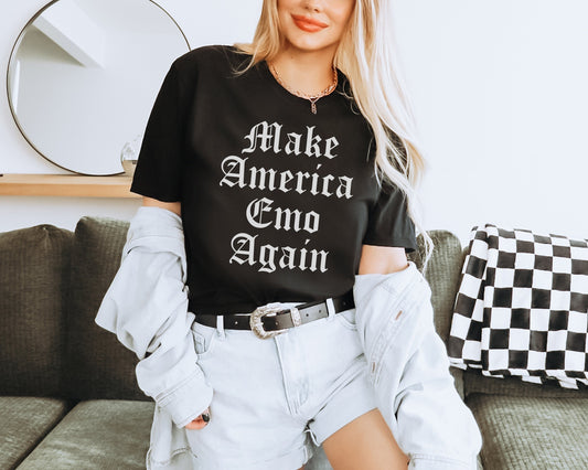 Make America Emo Again Funny Comfort Colors Shirt Election Shirt Western Gothic Tee Meme Election Shirt Emo's Not Dead Scene Girl Sweatshirt