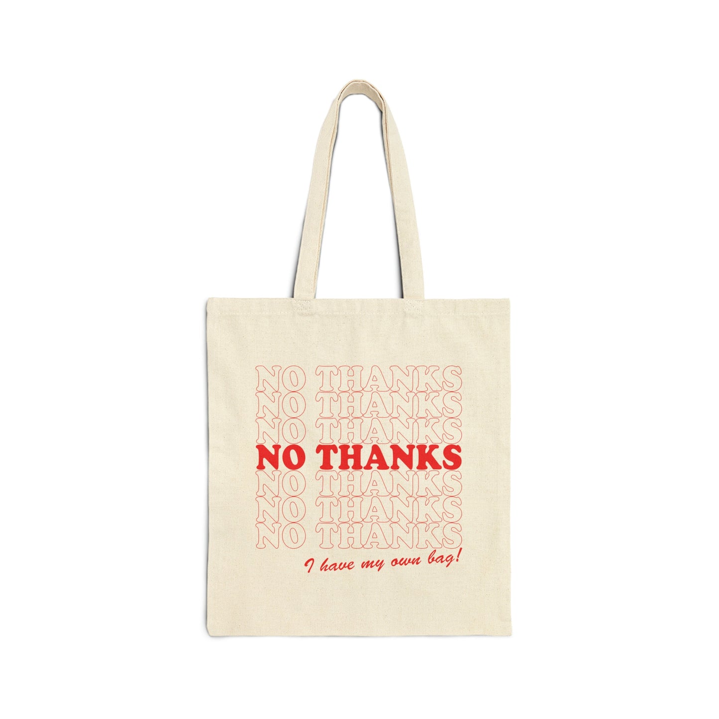 No Thanks Classic Thank You Style Canvas Tote Bag Funny Tote Bag Gift For Her Reusable Tote Bag Trendy Graphic Tote Thank You Tote Bag Gift