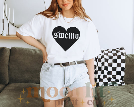 Swemo Swiftie Comfort Colors Oversized Trendy Heart Tee Gift For Swiftie Emo Music TSwift Enjoyer Funny Swiftie Shirt Gift For Her Eras Tour