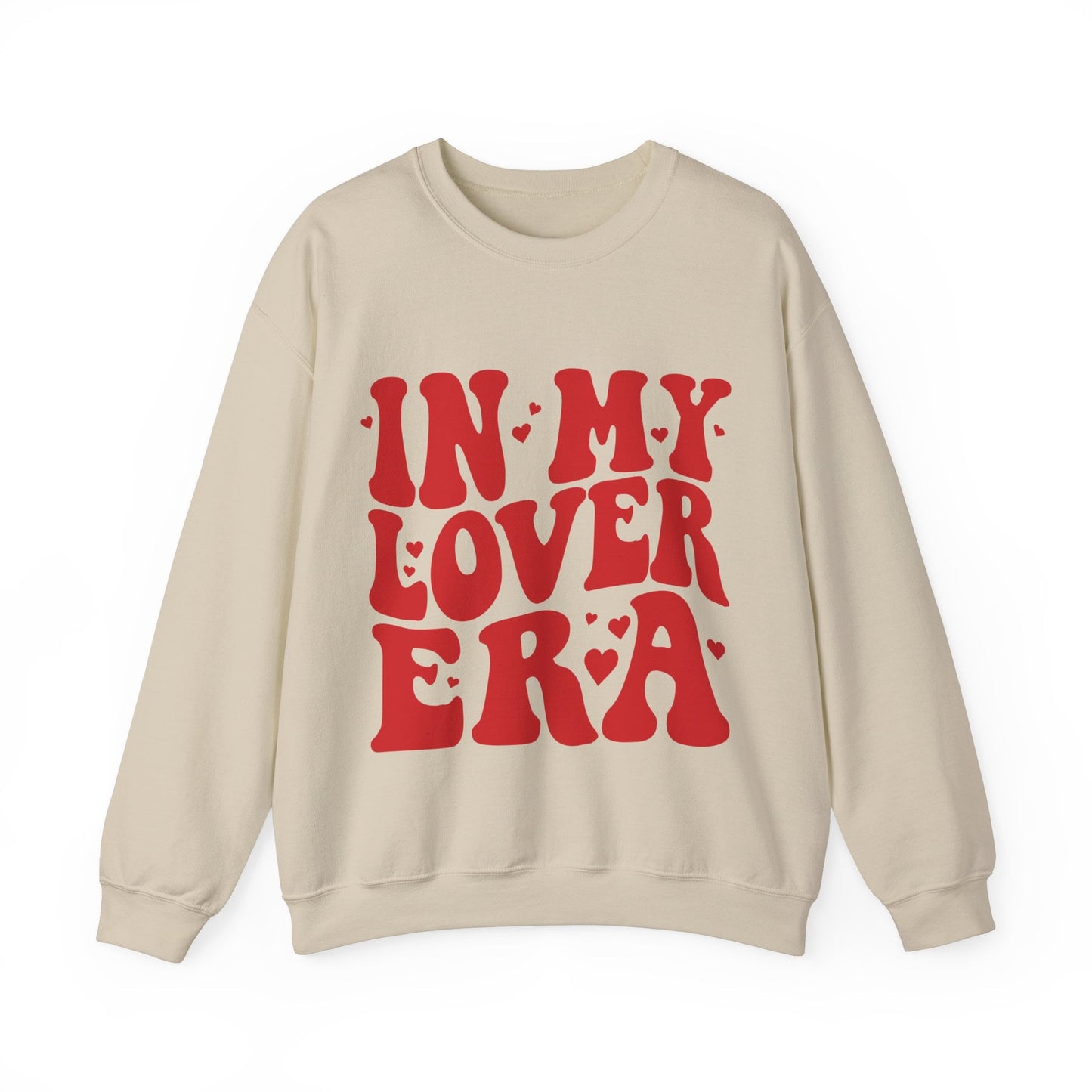 In My Lover Era Retro Wavy Print Gildan Crewneck Oversized Trendy Valentine's Day Pullover Swiftie Valentine's Tay Galentines Sweatshirt