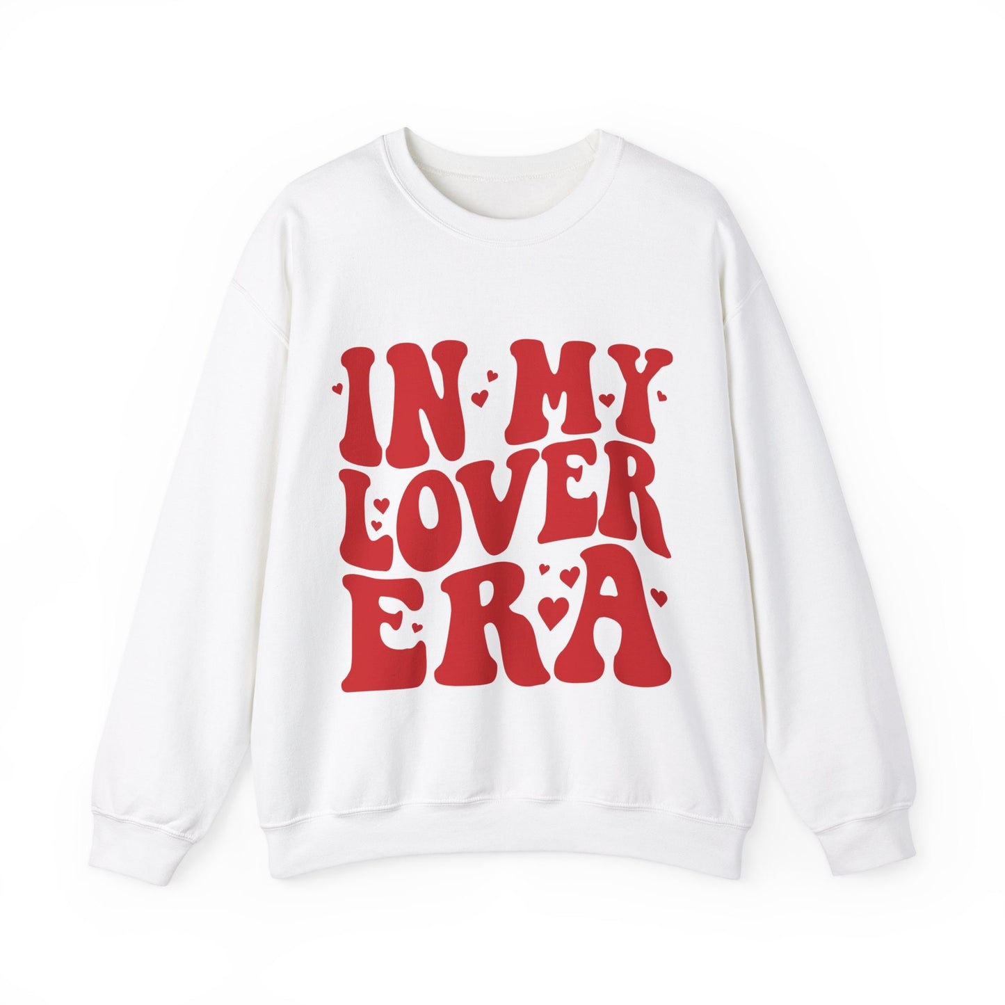 In My Lover Era Retro Wavy Print Gildan Crewneck Oversized Trendy Valentine's Day Pullover Swiftie Valentine's Tay Galentines Sweatshirt