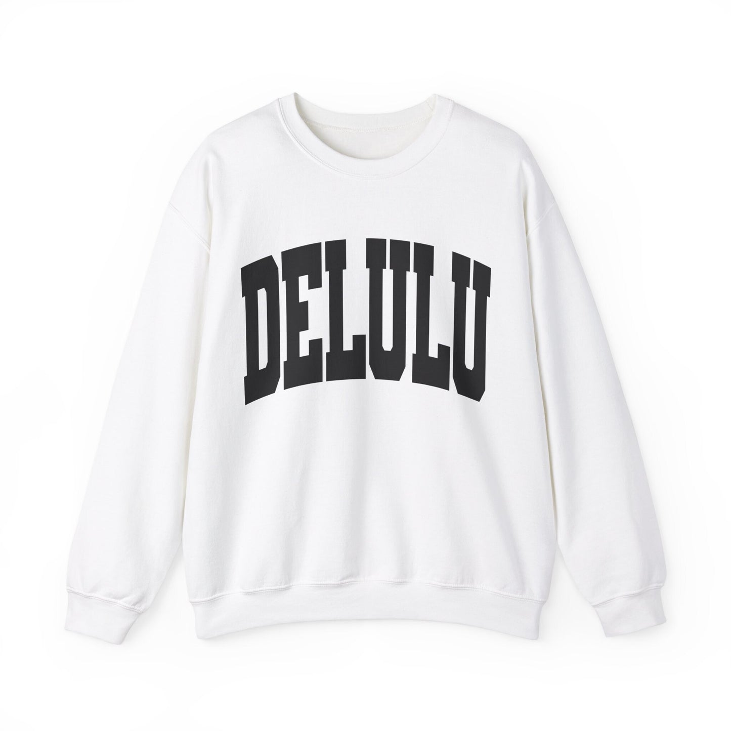 Delulu Sweatshirt Funny Sweatshirt Varsity Letter Collegiate Trendy Shirt Meme Shirt Delulu Is The Solulu Trending Meme Crewneck Gen Z