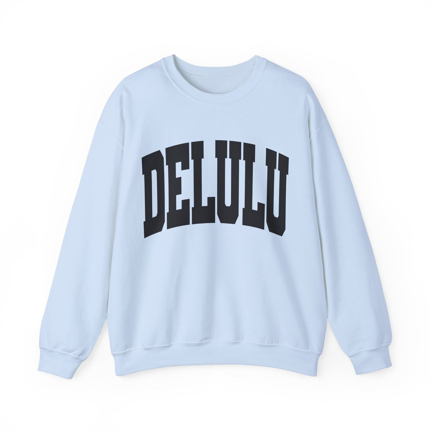 Delulu Sweatshirt Funny Sweatshirt Varsity Letter Collegiate Trendy Shirt Meme Shirt Delulu Is The Solulu Trending Meme Crewneck Gen Z