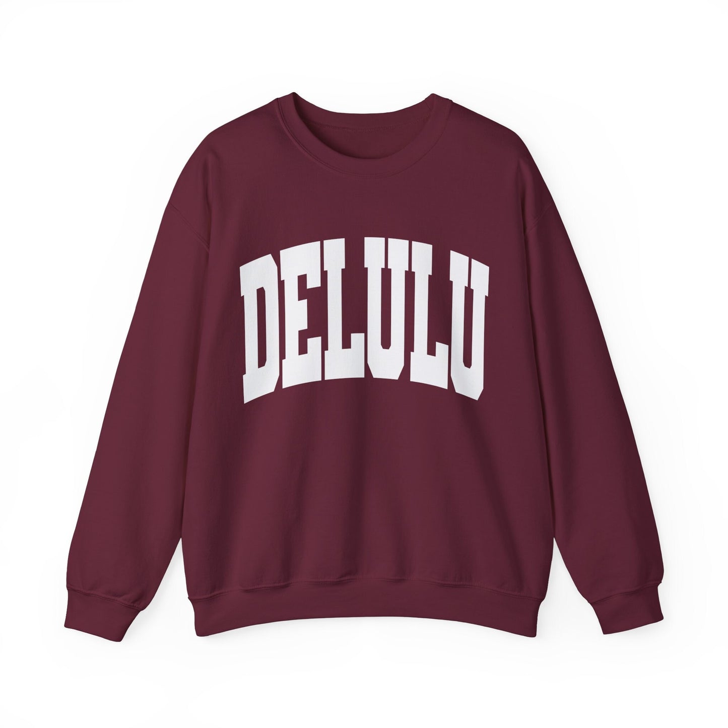 Delulu Sweatshirt Funny Sweatshirt Varsity Letter Collegiate Trendy Shirt Meme Shirt Delulu Is The Solulu Trending Meme Crewneck Gen Z