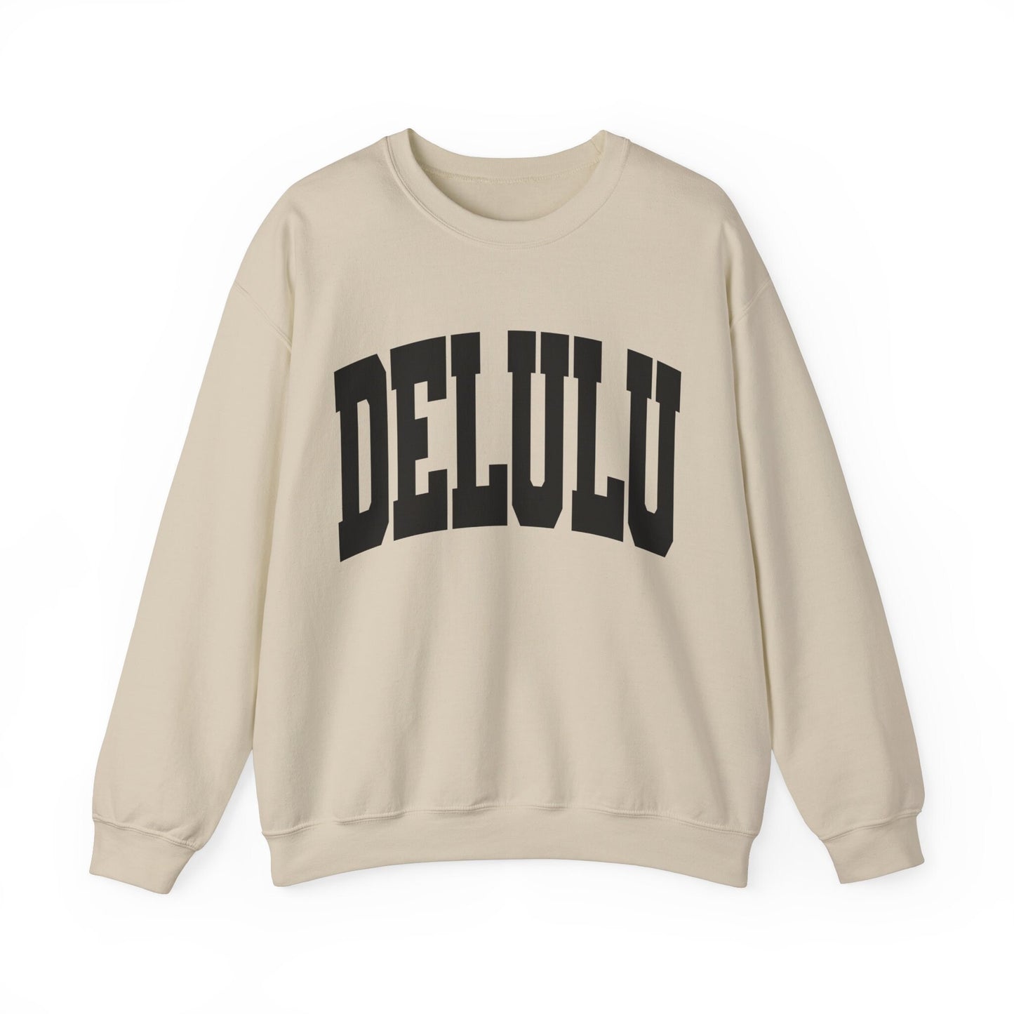 Delulu Sweatshirt Funny Sweatshirt Varsity Letter Collegiate Trendy Shirt Meme Shirt Delulu Is The Solulu Trending Meme Crewneck Gen Z