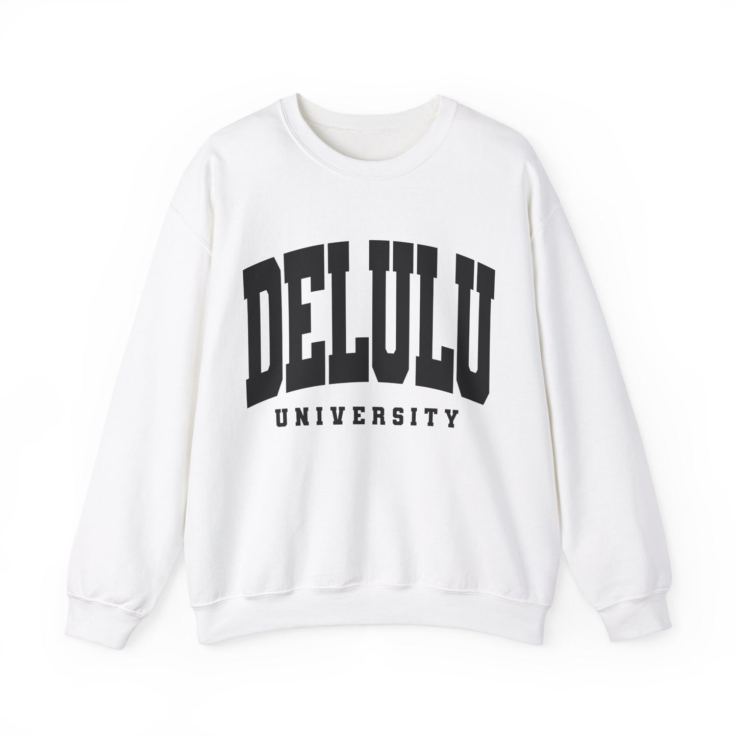 Delulu Sweatshirt Funny Sweatshirt Varsity Letter Collegiate Trendy Shirt Meme Shirt Delulu Is The Solulu Trending Meme Crewneck Gen Z