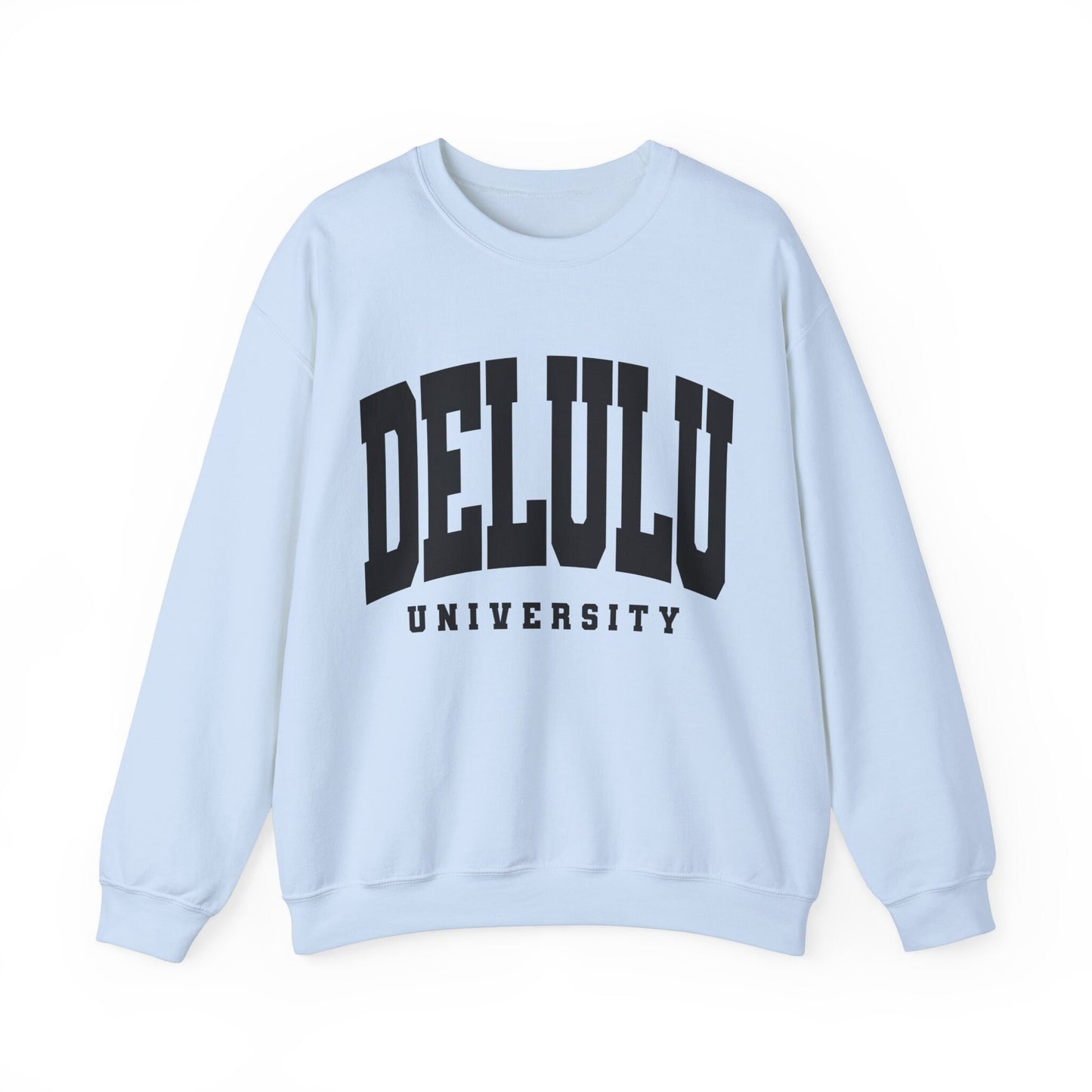 Delulu Sweatshirt Funny Sweatshirt Varsity Letter Collegiate Trendy Shirt Meme Shirt Delulu Is The Solulu Trending Meme Crewneck Gen Z