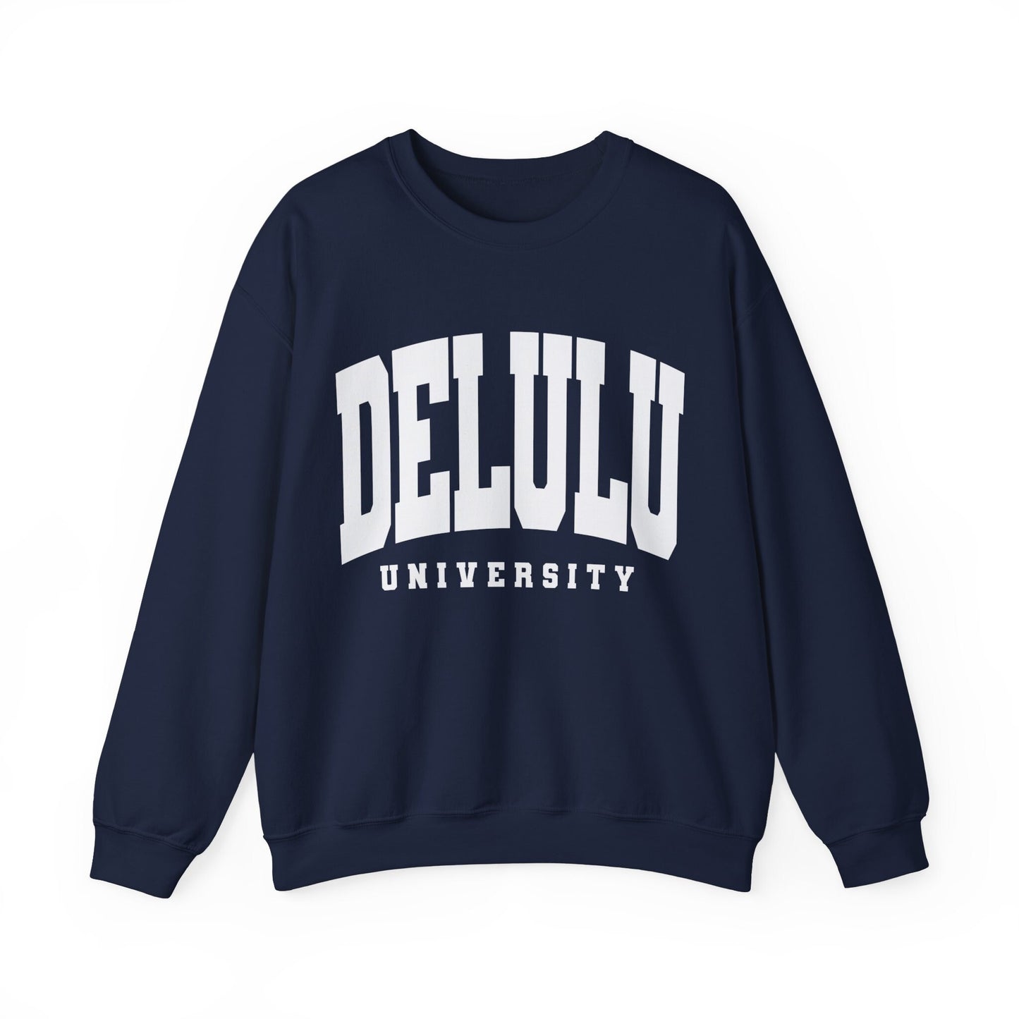 Delulu Sweatshirt Funny Sweatshirt Varsity Letter Collegiate Trendy Shirt Meme Shirt Delulu Is The Solulu Trending Meme Crewneck Gen Z