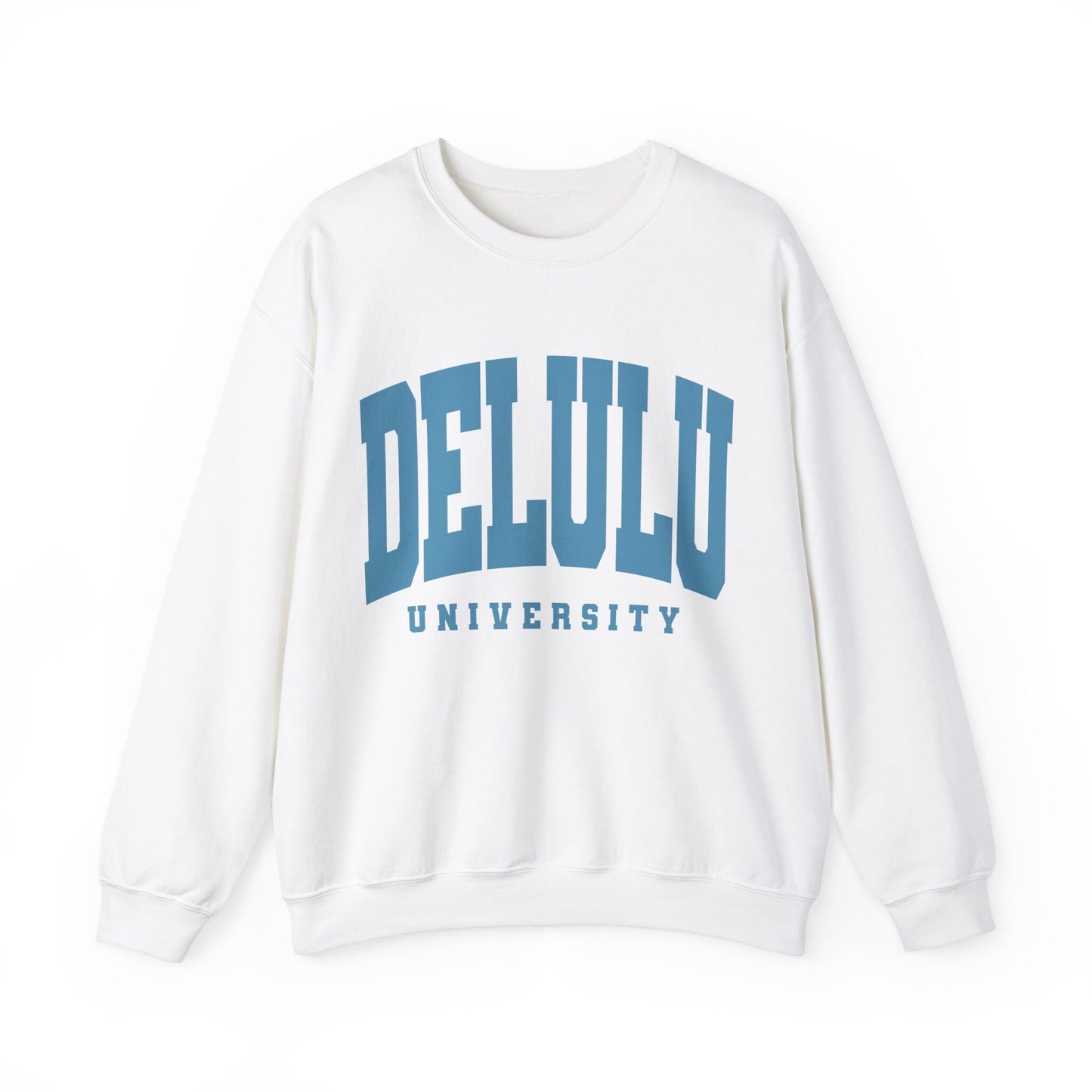 Delulu Sweatshirt Funny Sweatshirt Varsity Letter Collegiate Trendy Shirt Meme Shirt Delulu Is The Solulu Trending Meme Crewneck Gen Z Shirt