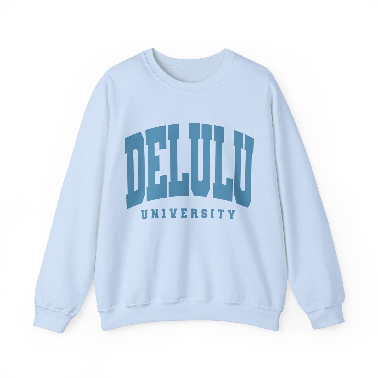 Delulu Sweatshirt Funny Sweatshirt Varsity Letter Collegiate Trendy Shirt Meme Shirt Delulu Is The Solulu Trending Meme Crewneck Gen Z Shirt