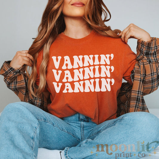 Retro Vannin' Unisex Comfort Colors Van Life Tee Vanlife Shirt Schoolie Shirt RV Shirt Travel Enthusiast Van Build Retro Van Keep On Truckin