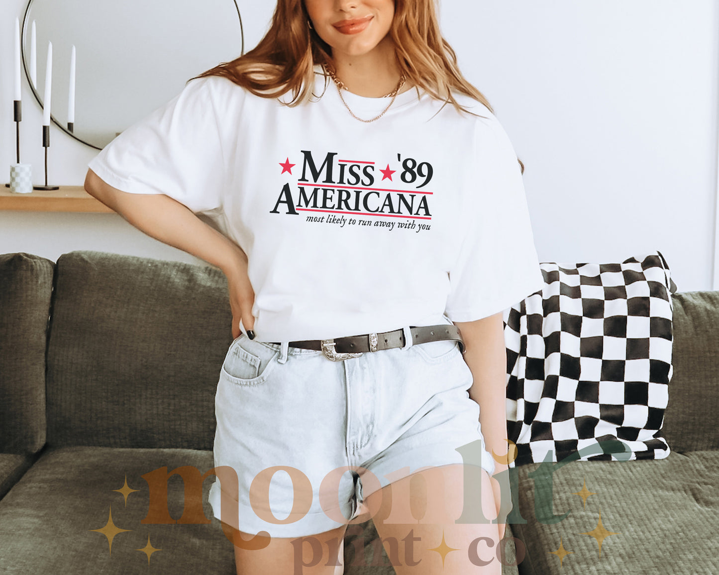 Miss Americana Bella Canvas Election Shirt 2024 Presidential Election Campaign Funny Campaign Shirt Tswift Swiftie Gift Swift For President