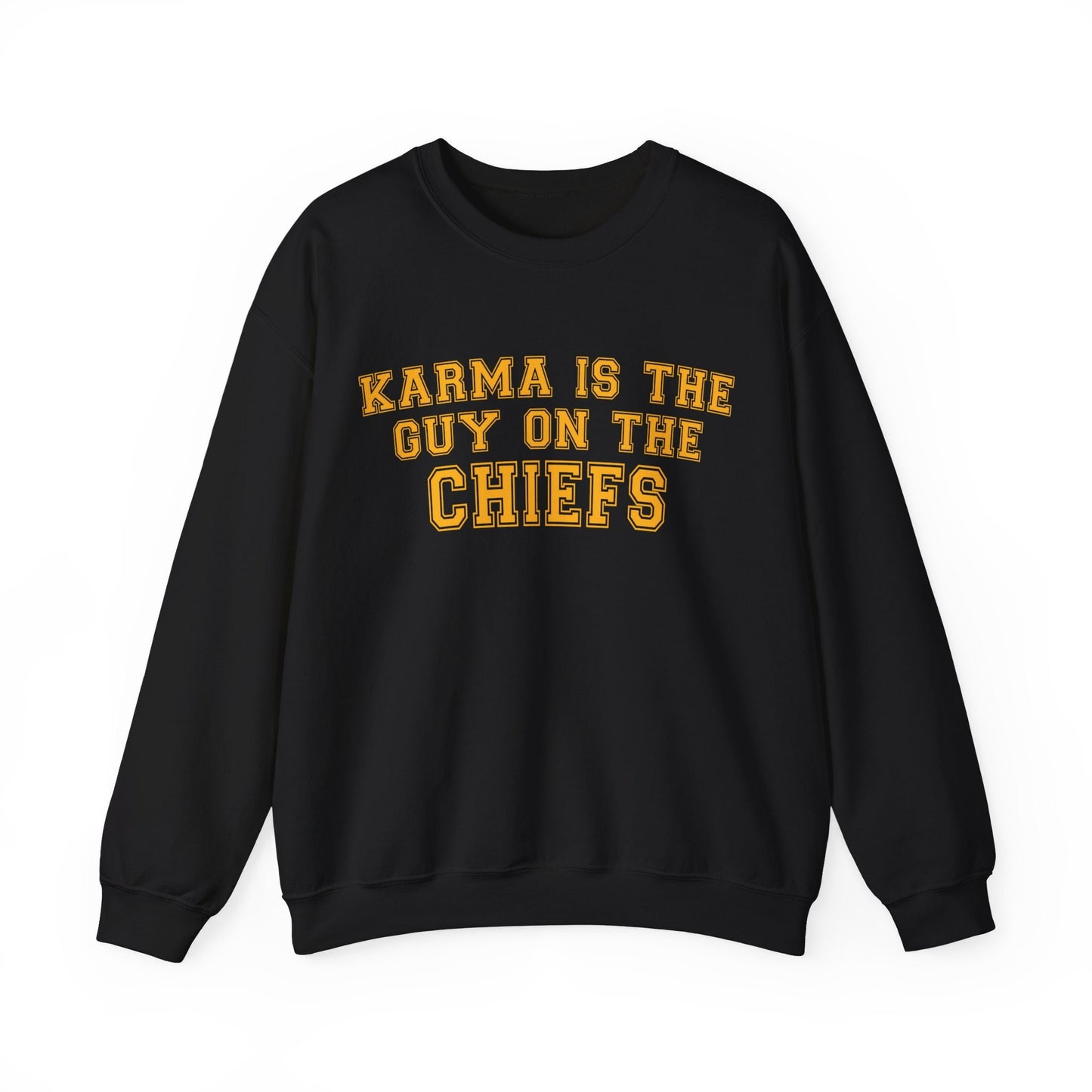 Karma Is The Guy On The Chiefs Gildan Crewneck Game Day Sweatshirt Football Tswift Swiftmas Swiftie Shirt Swift Kelce Shirt Swiftie Gift