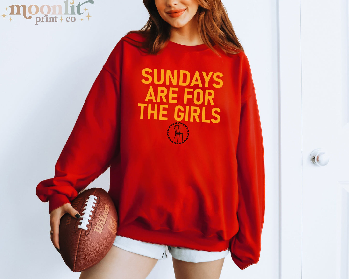 Sundays Are For The Girls Gildan Crewneck Funny Swiftie Vigilante Shit Chair Football Sports Game Day Shirt Gift For Swiftie Tswift Fangirl