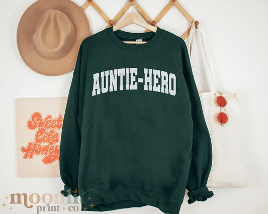 Auntie Hero Gildan Crewneck Funny Anti-Hero Sweatshirt