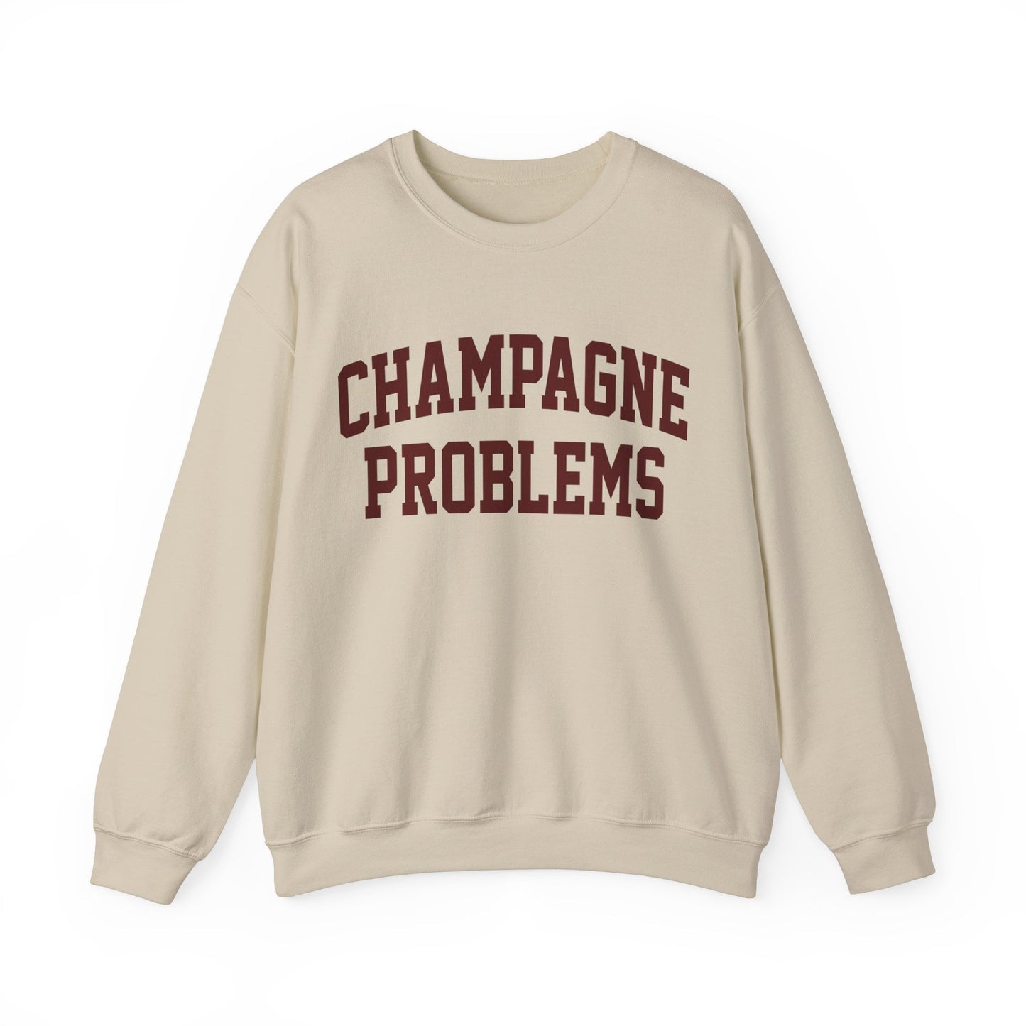 Champagne Problems Gildan Crewneck Swiftie Shirt Varsity Letter Trendy Shirt Gift For Her Tswift Eras College Letter Tswift Fangirl Maroon