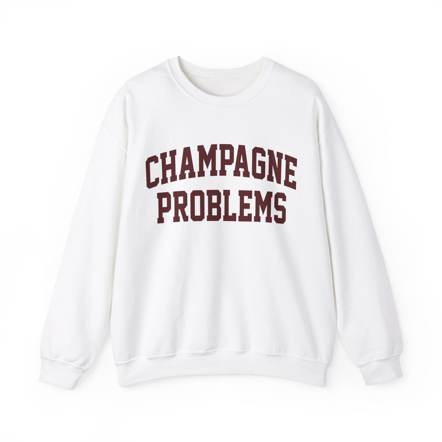 Champagne Problems Gildan Crewneck Swiftie Shirt Varsity Letter Trendy Shirt Gift For Her Tswift Eras College Letter Tswift Fangirl Maroon