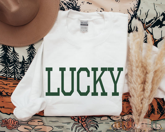 Retro St Patty's Day Gildan Crewneck Shirt, Lucky Babe Shirt, Vintage St Patrick's Day Shirt, Day Drinking Shirt, Retro Shirt, Lucky Shirt